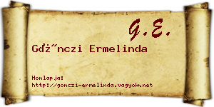 Gönczi Ermelinda névjegykártya
